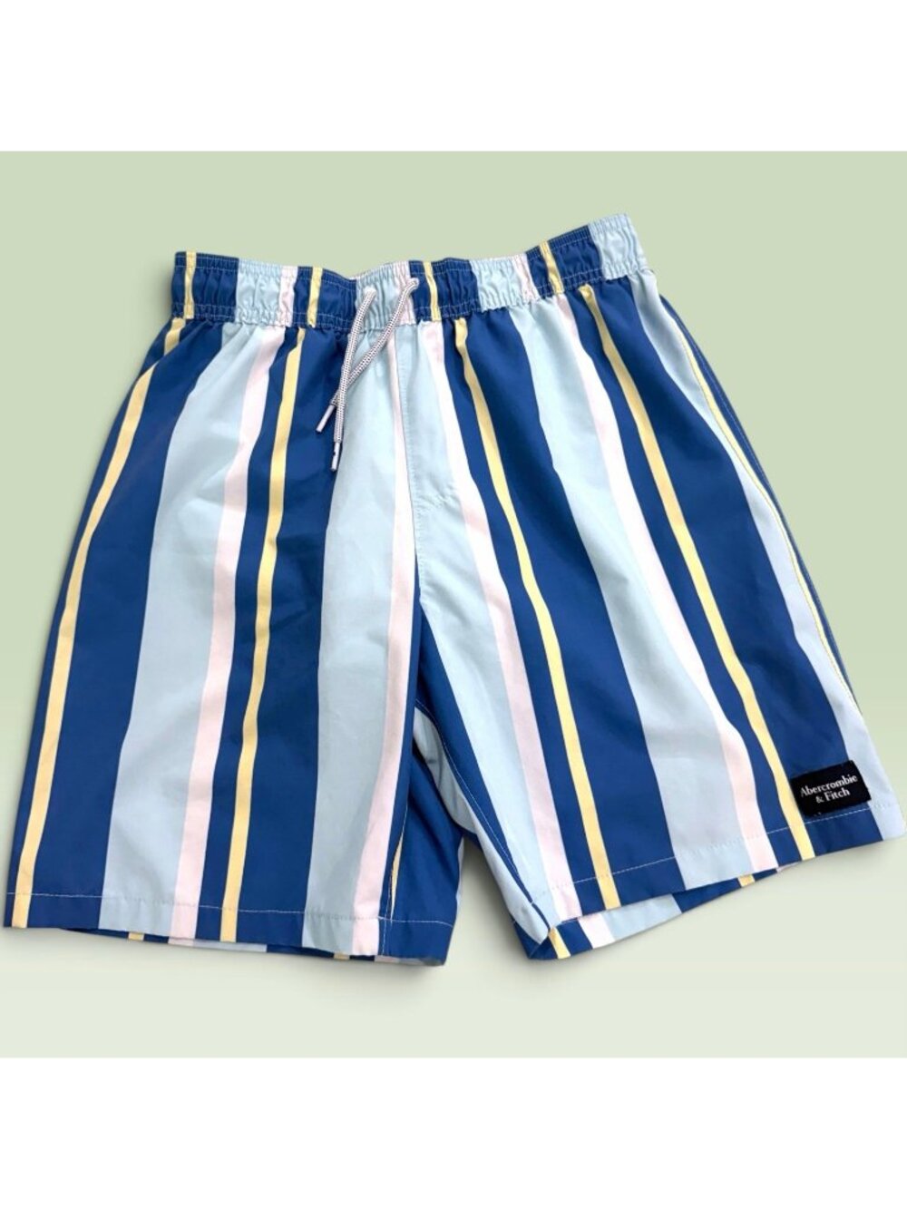 Abercrombie Kids Swim Trunks Boys 15/16 Blue Stripe Board Shorts